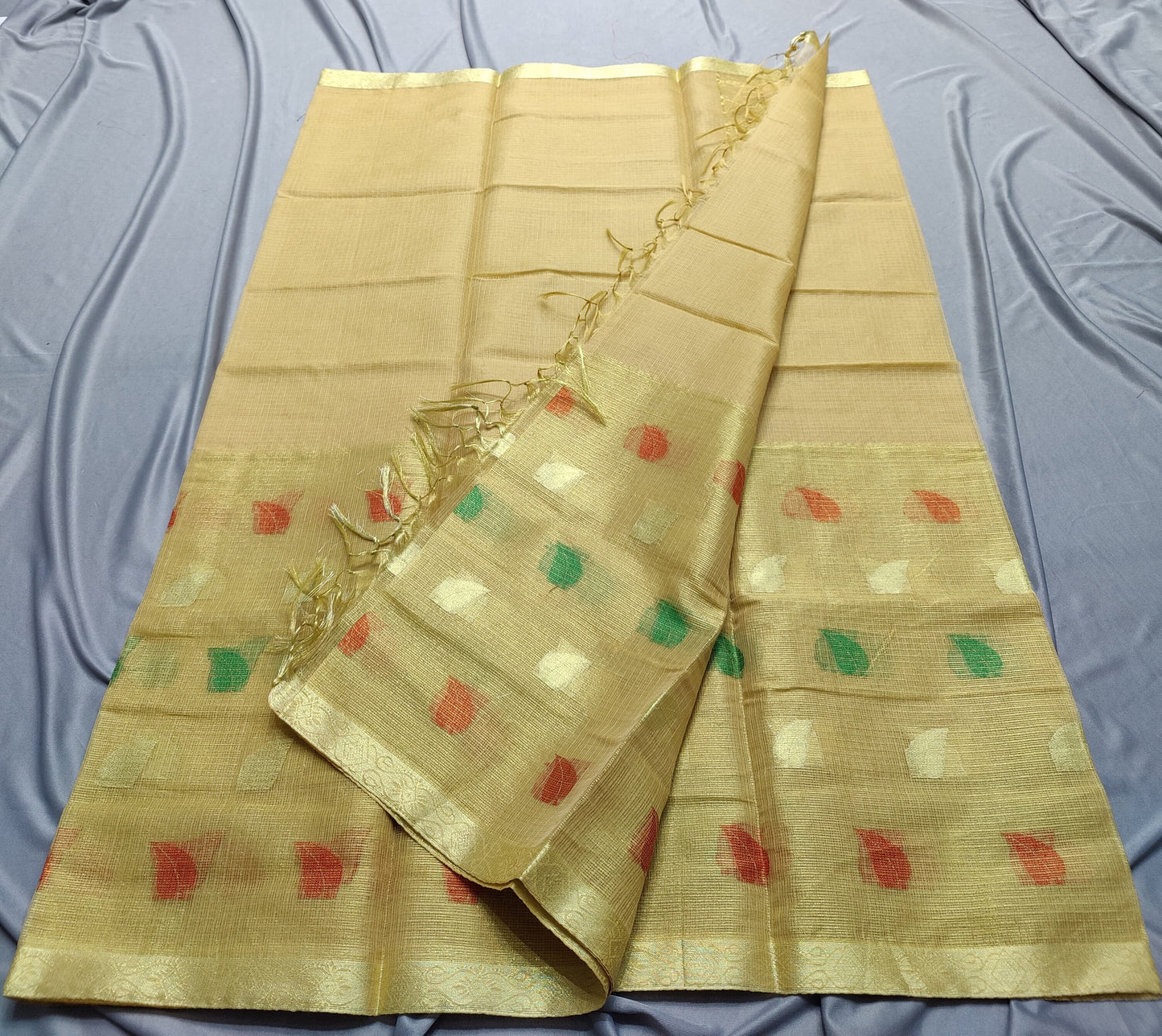 Kota Doria Cotton Saree With Blouse