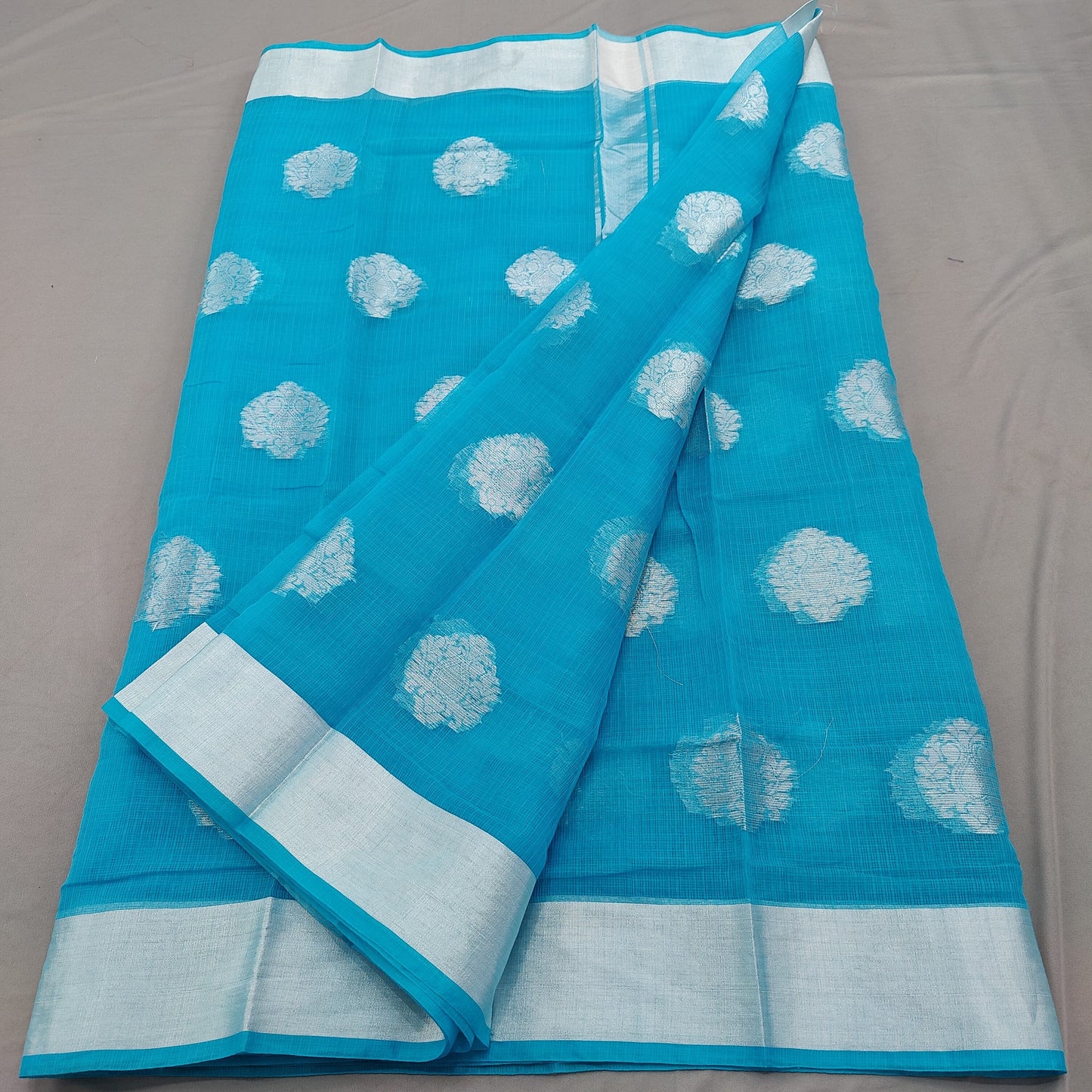 Kota Doria Cotton Saree With Blouse