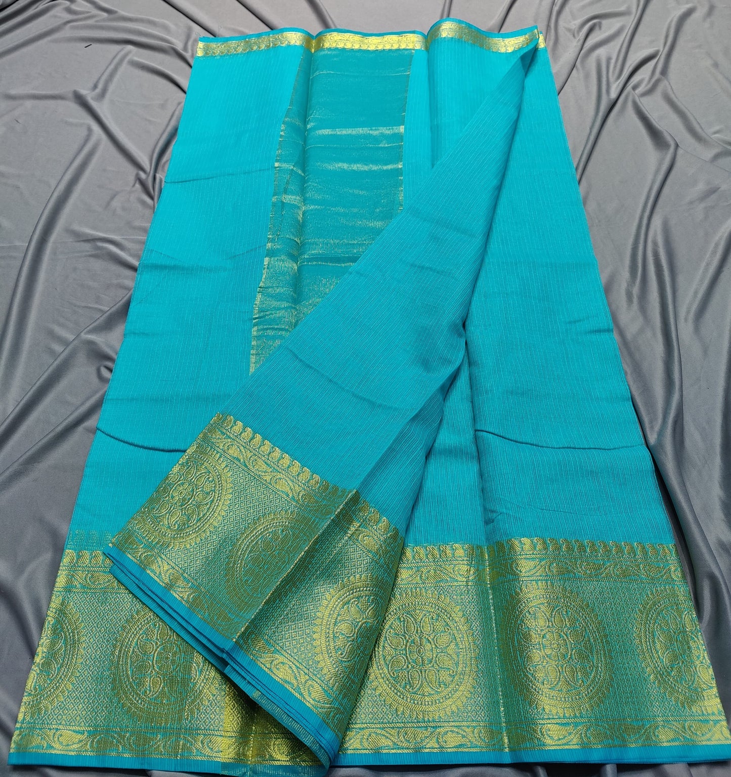 Kota Doria Cotton Saree With Blouse