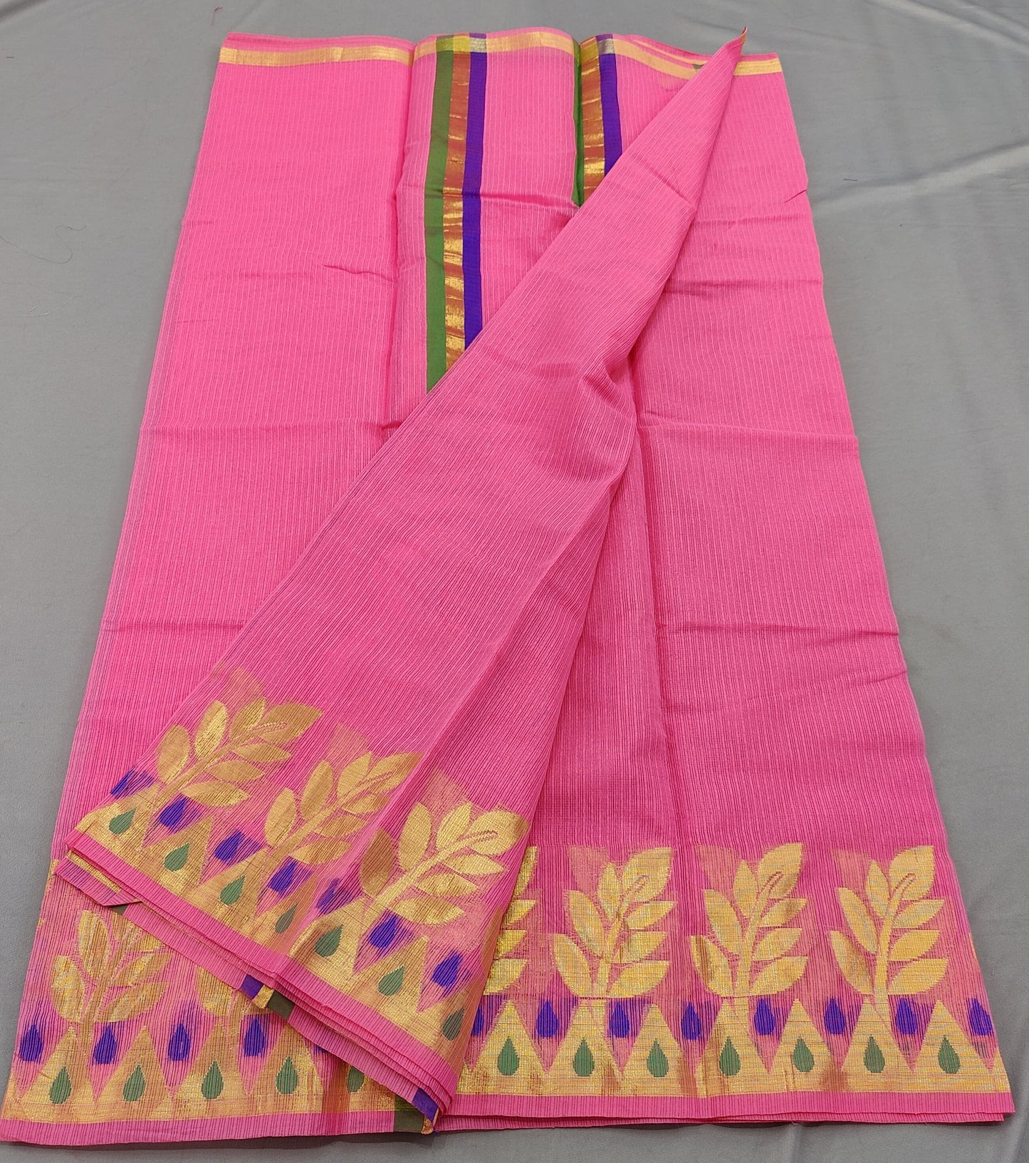 Kota Doria Cotton Saree With Blouse
