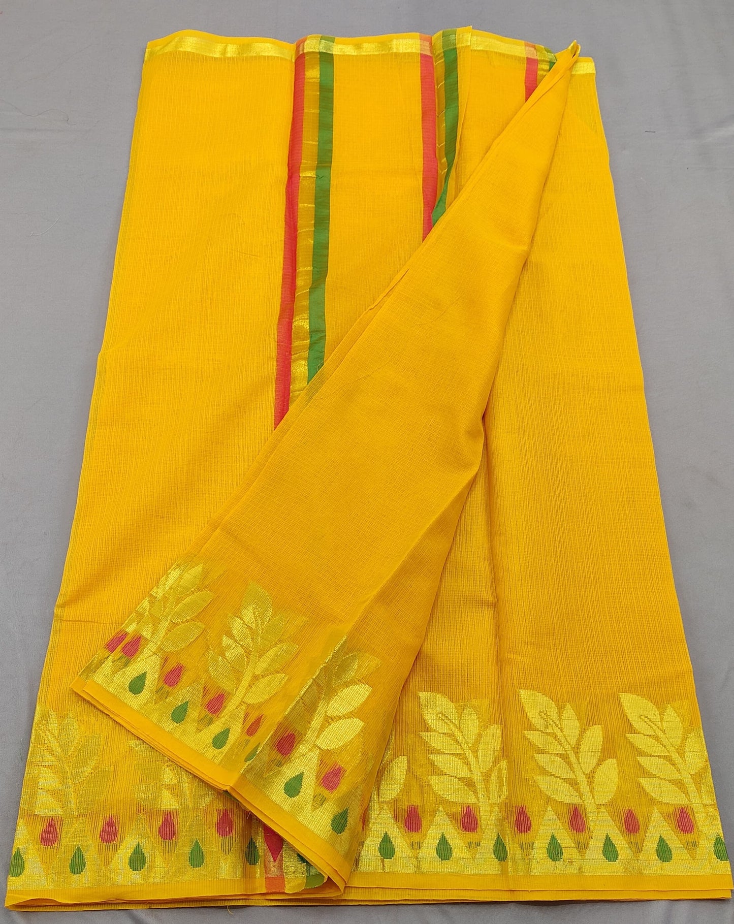 Kota Doria Cotton Saree With Blouse