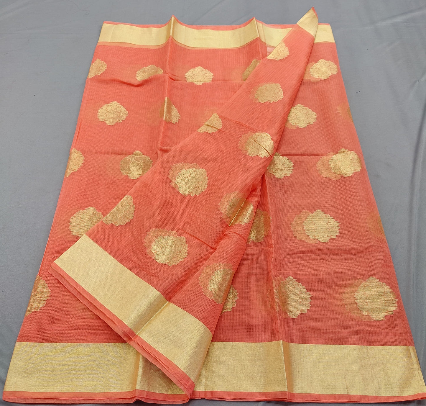 Kota Doria Cotton Saree With Blouse
