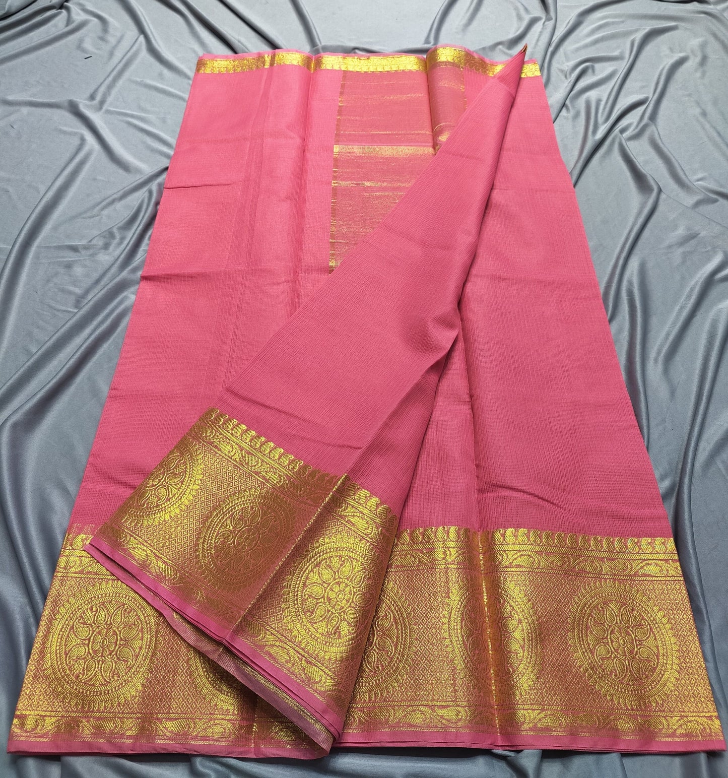 Kota Doria Cotton Saree With Blouse