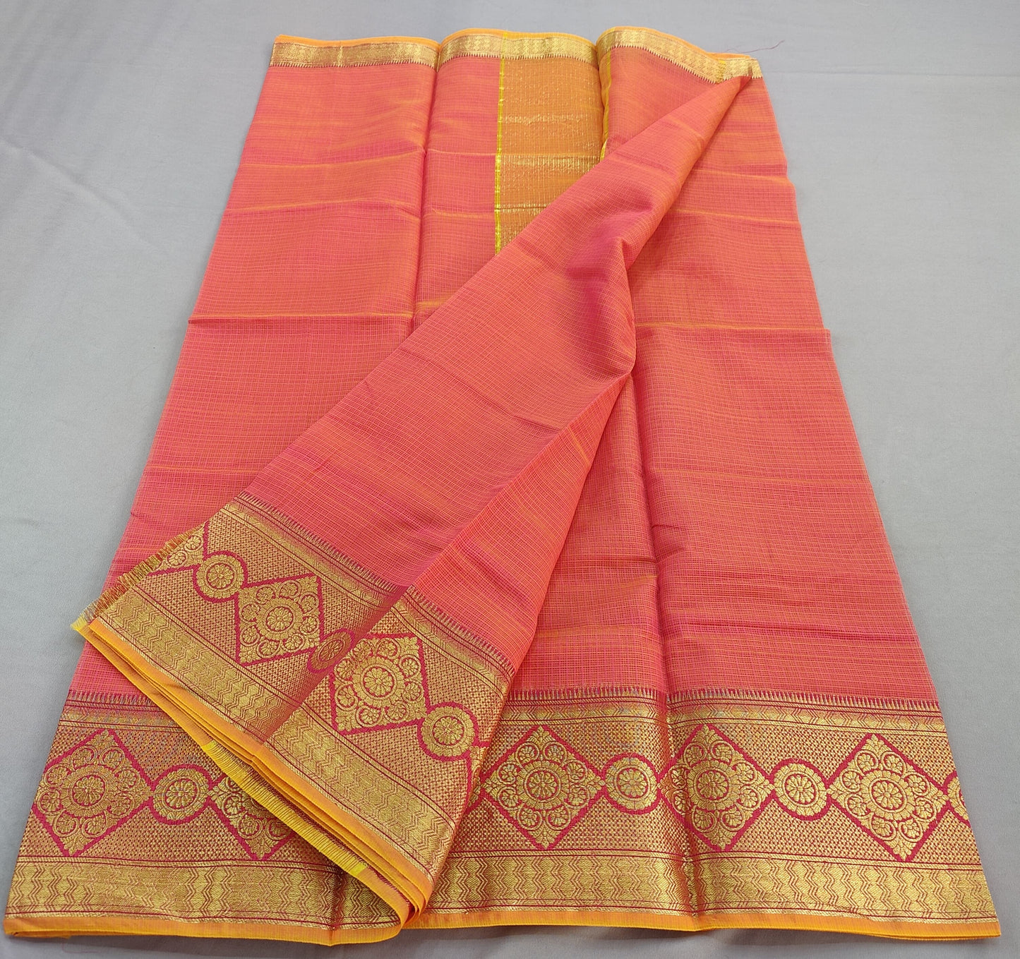 Kota Doria Cotton Saree With Blouse