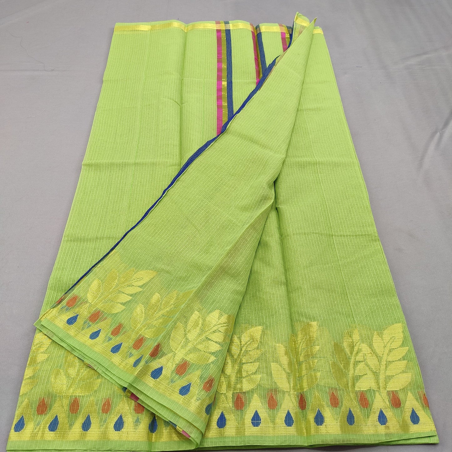 Kota Doria Cotton Saree With Blouse
