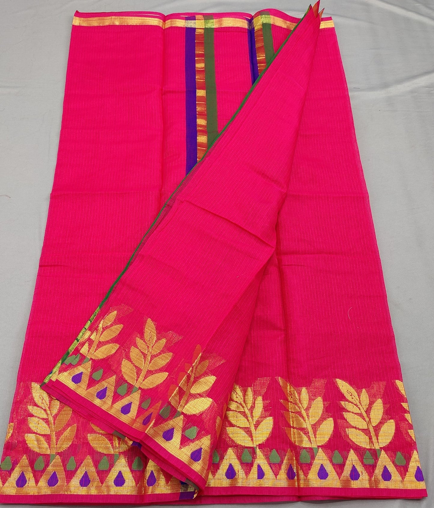 Kota Doria Cotton Saree With Blouse