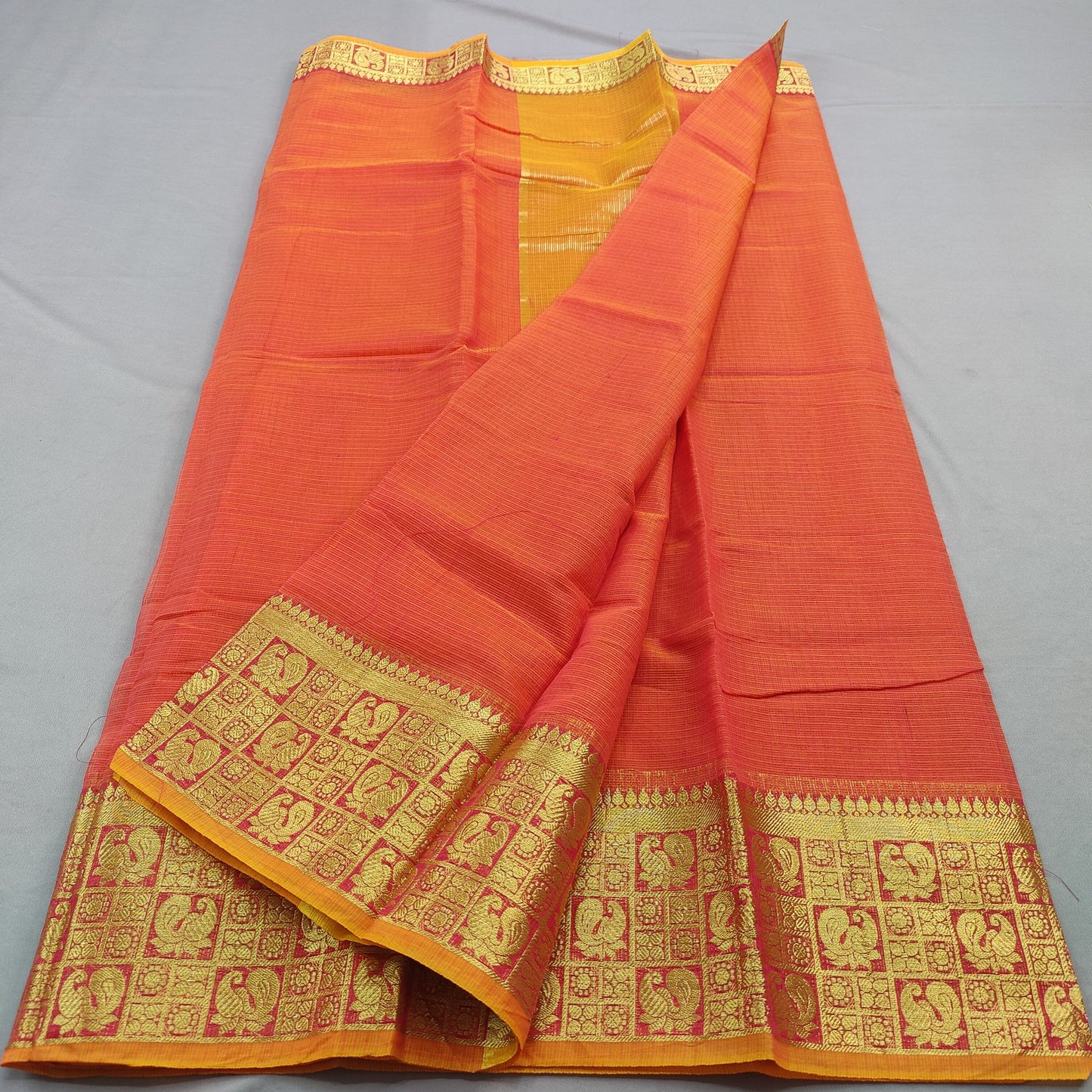 Kota Doria Cotton Saree With Blouse