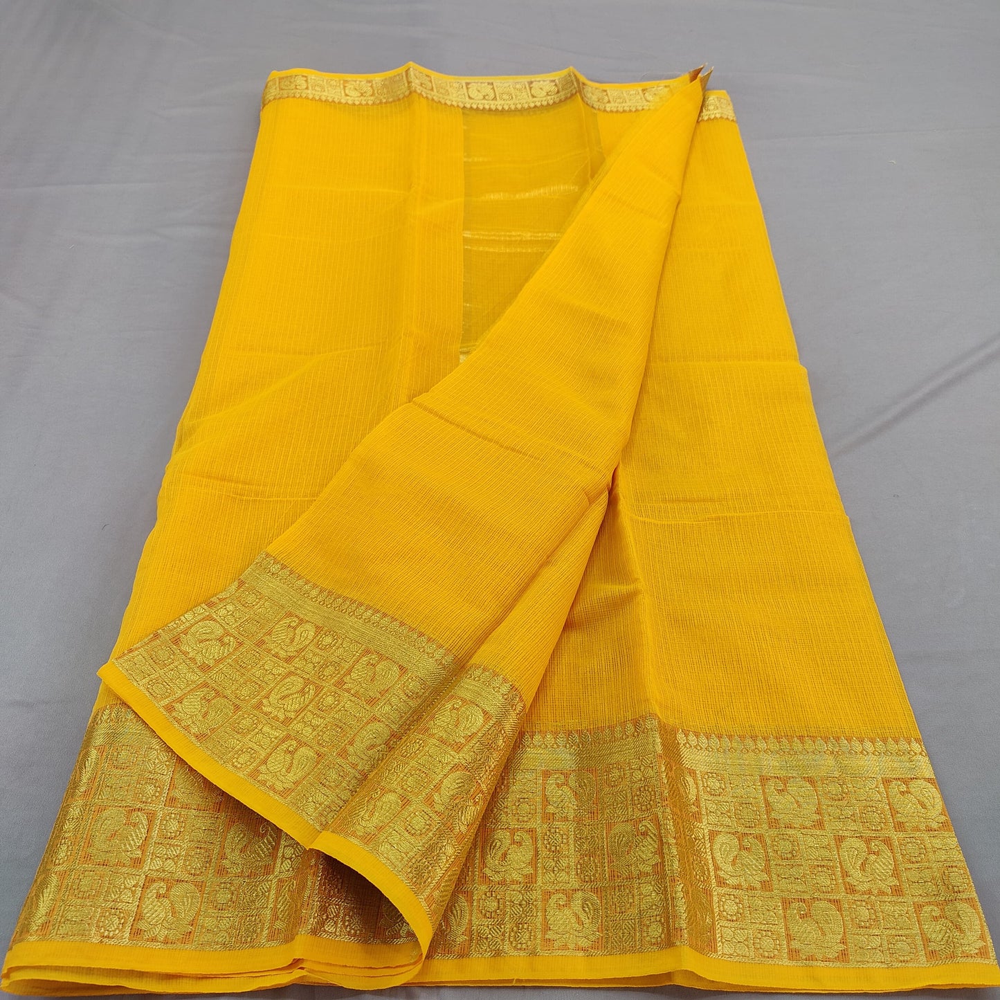 Kota Doria Cotton Saree With Blouse