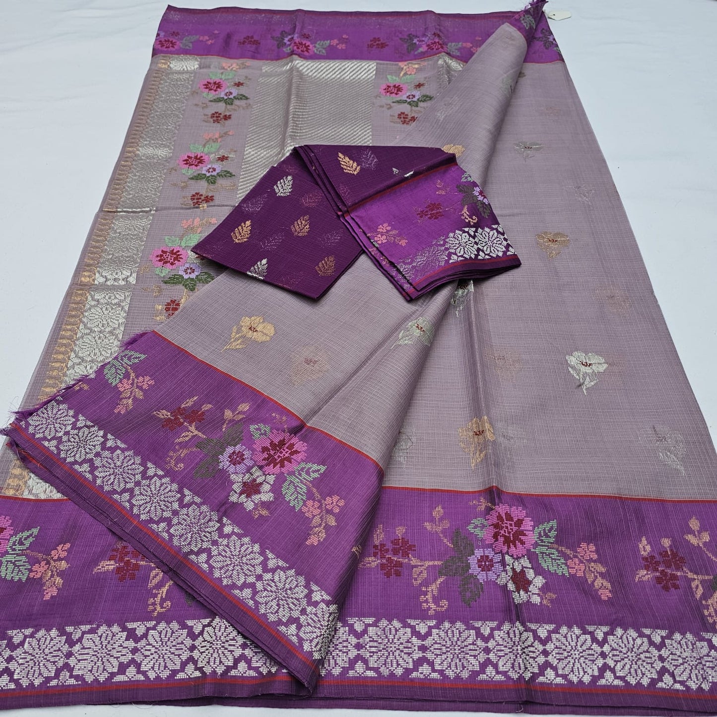 Pure Zari Kota Doria Handloom Saree