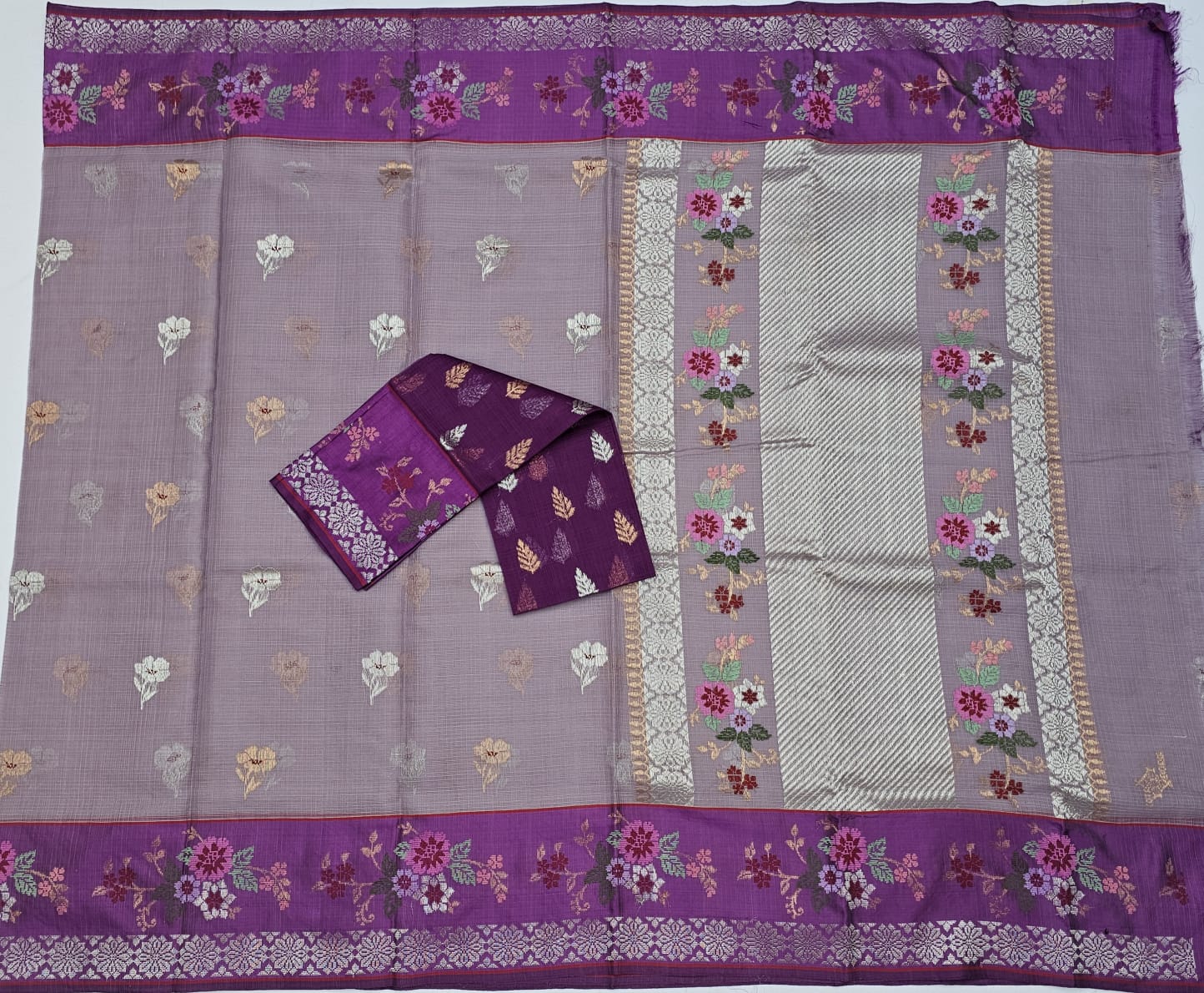 Pure Zari Kota Doria Handloom Saree