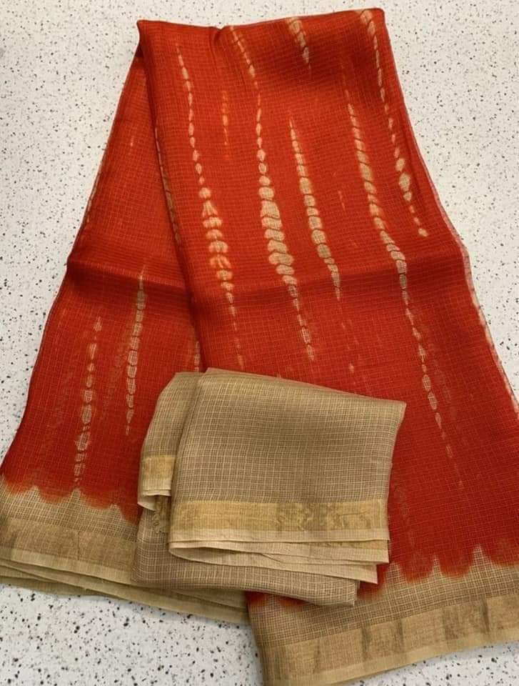 Pure Kota Doria Silk Saree Shibori Work