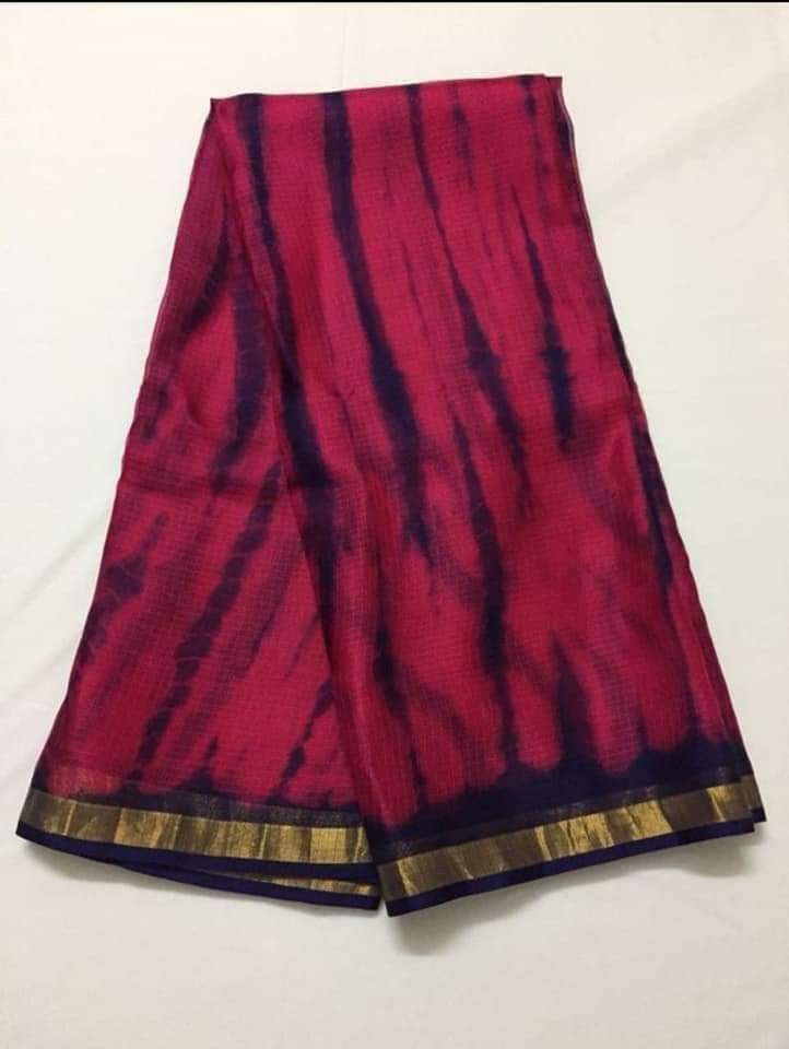 Pure Kota Doria Silk Saree Shibori Work