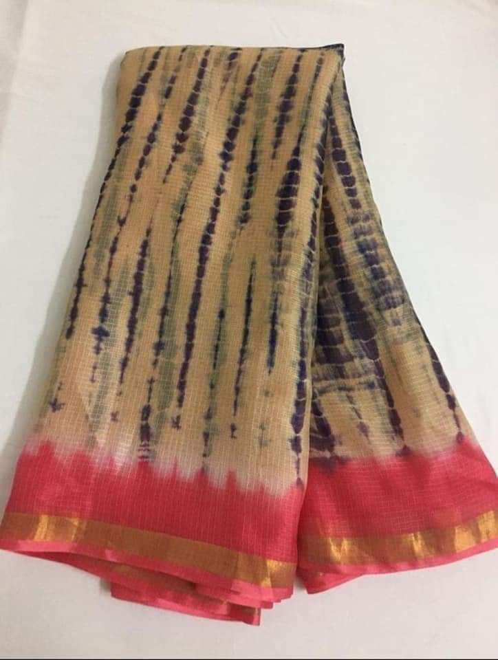 Pure Kota Doria Silk Saree Shibori Work