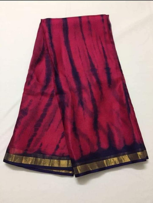Pure Kota Doria Silk Saree Shibori Work