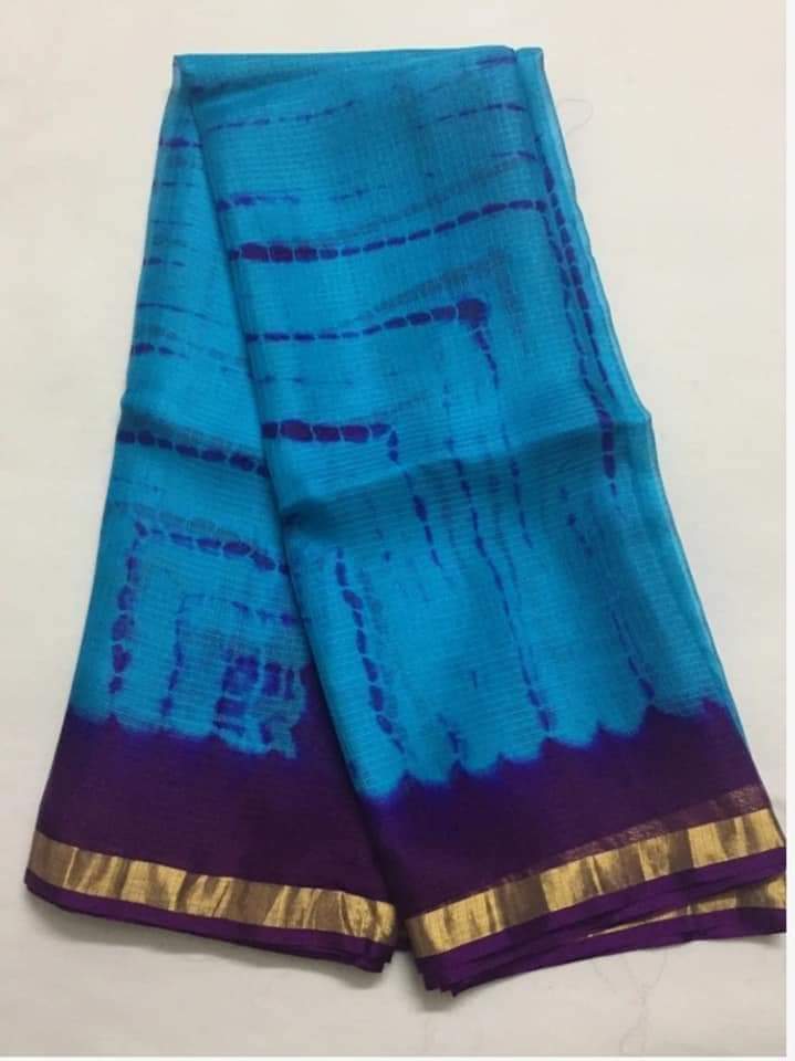 Pure Kota Doria Silk Saree Shibori Work