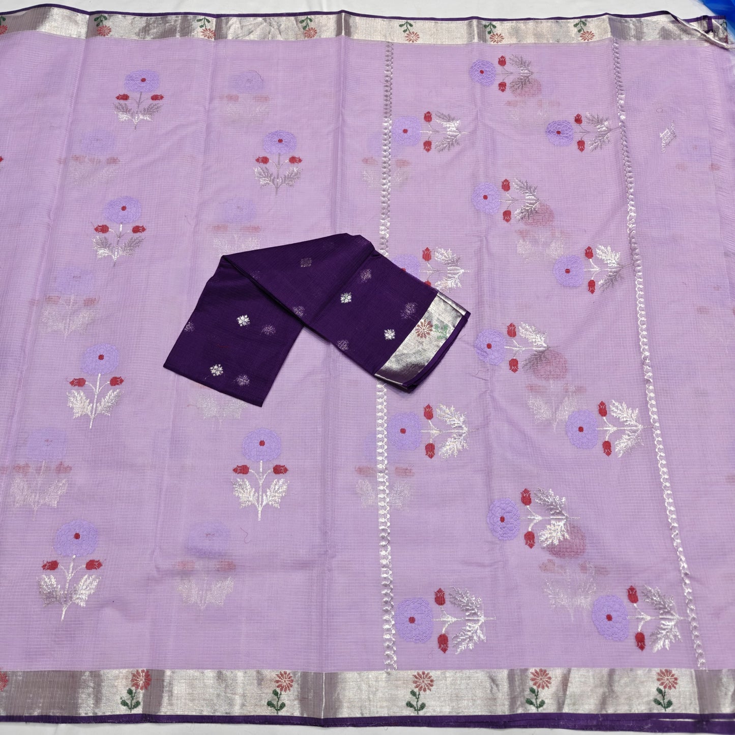 Pure Zari Kota Doria Handloom Saree