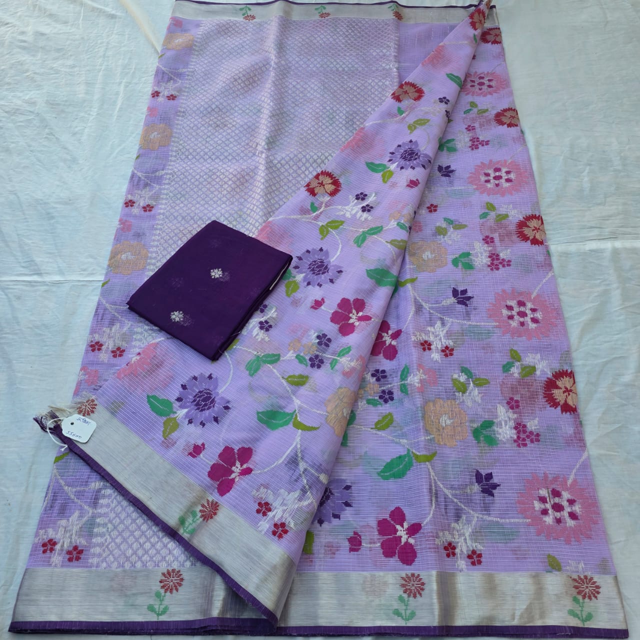 Pure Zari Kota Doria Handloom Saree