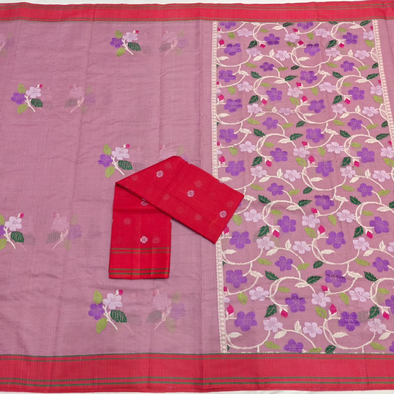 Pure Zari Kota Doria Handloom Saree