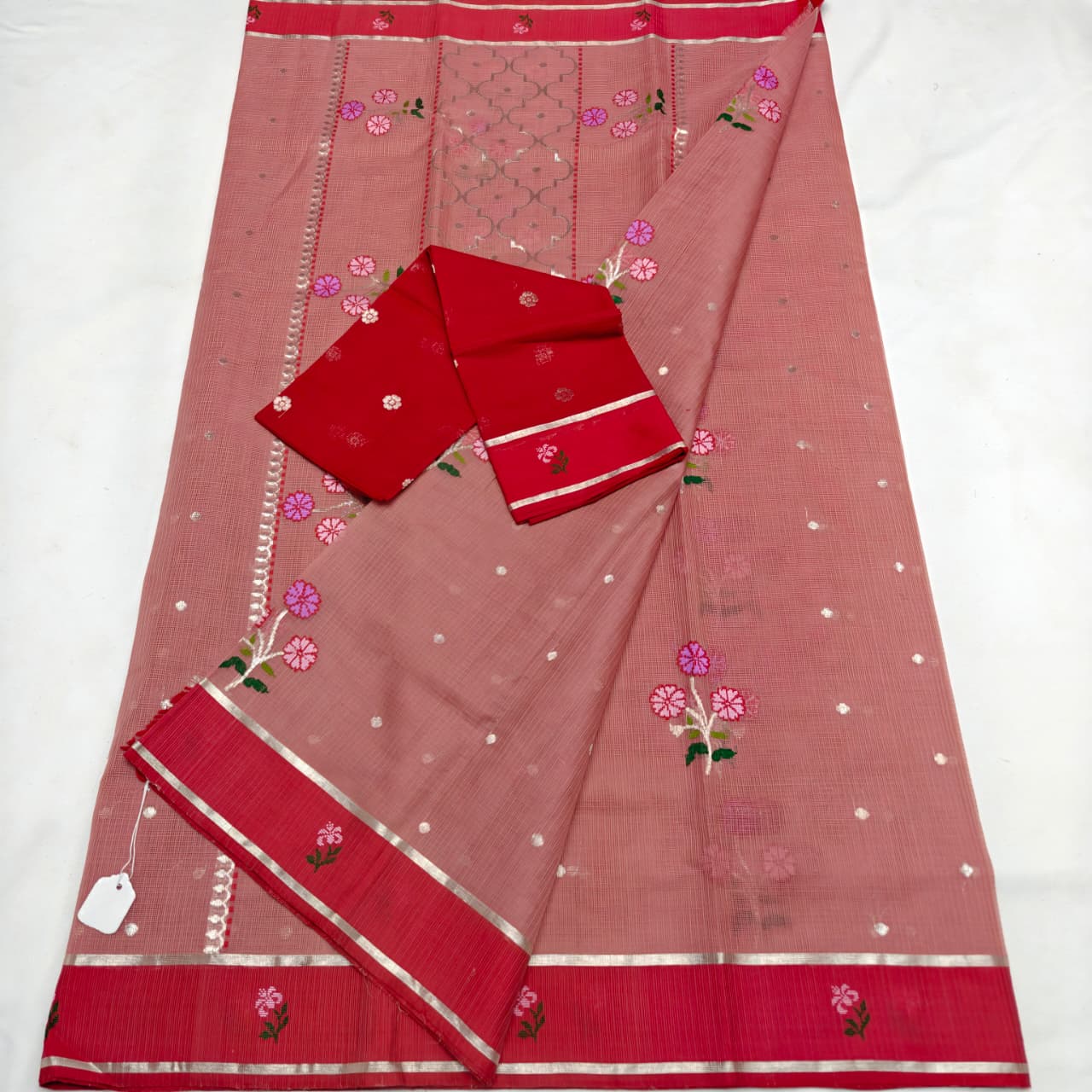 Pure Zari Kota Doria Handloom Saree