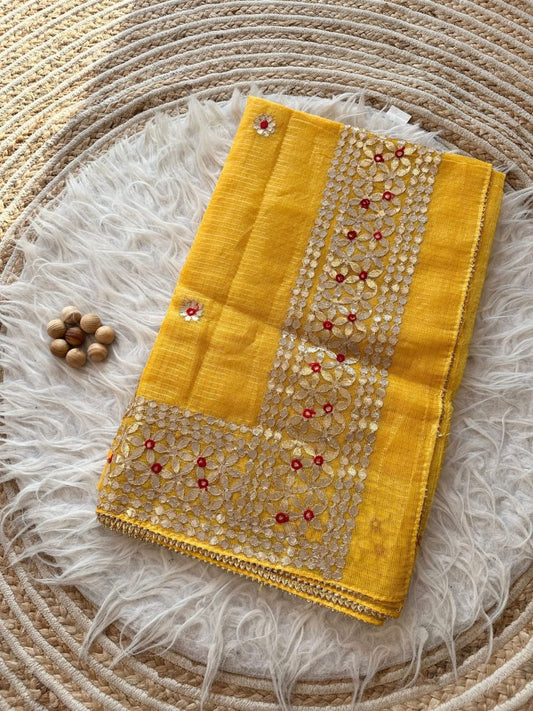 Heavy Gota Patti Work Saree