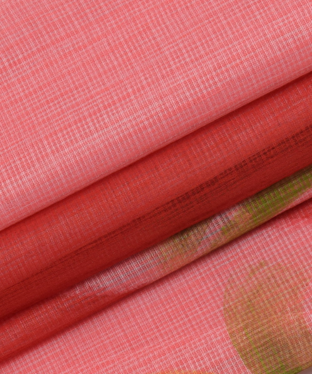 Floral Print Zari Border Cotton Kotadoria Saree With Blouse
