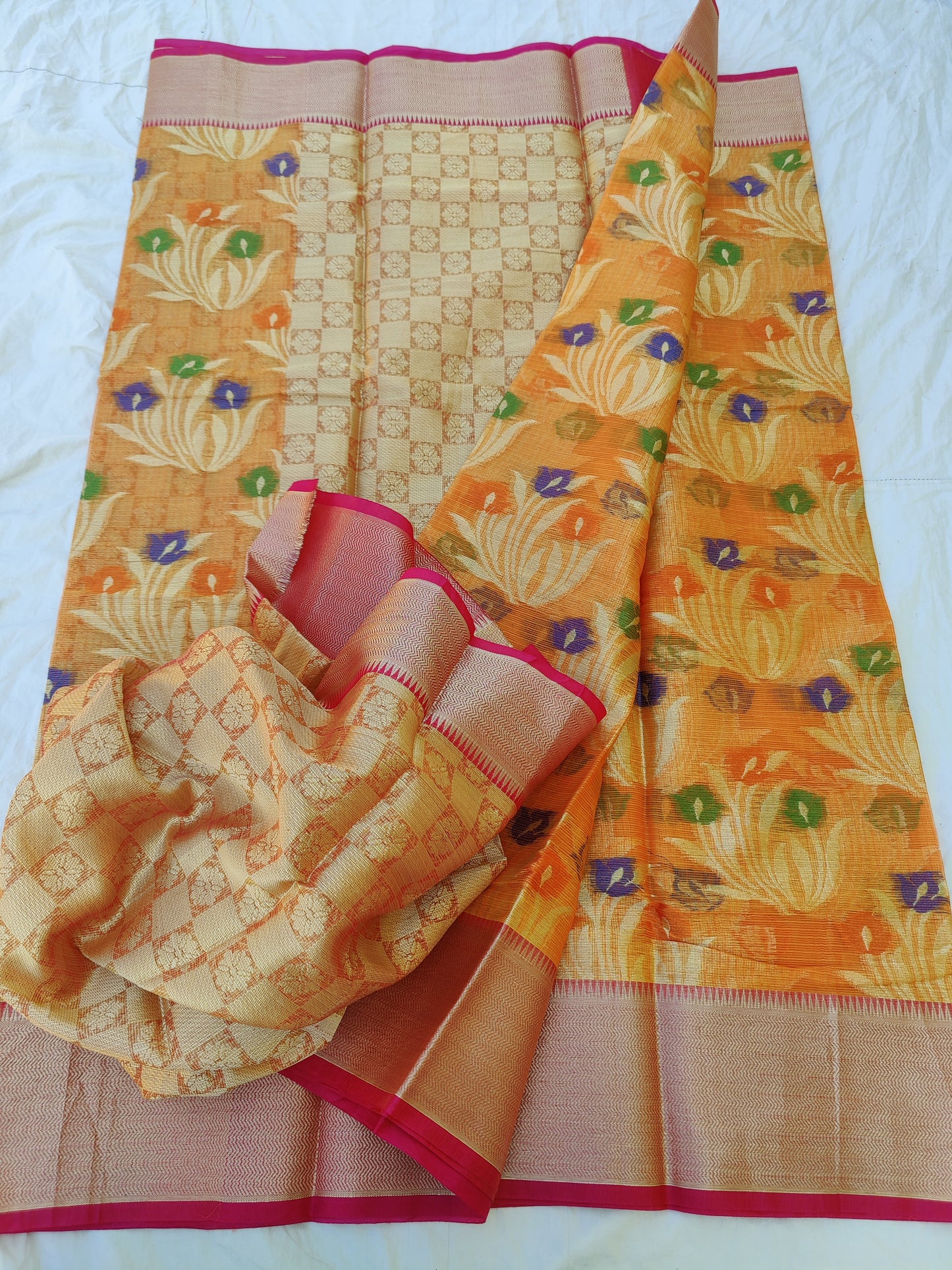 KOTA DORIA FABRIC COTTON  WEAVING SAREE