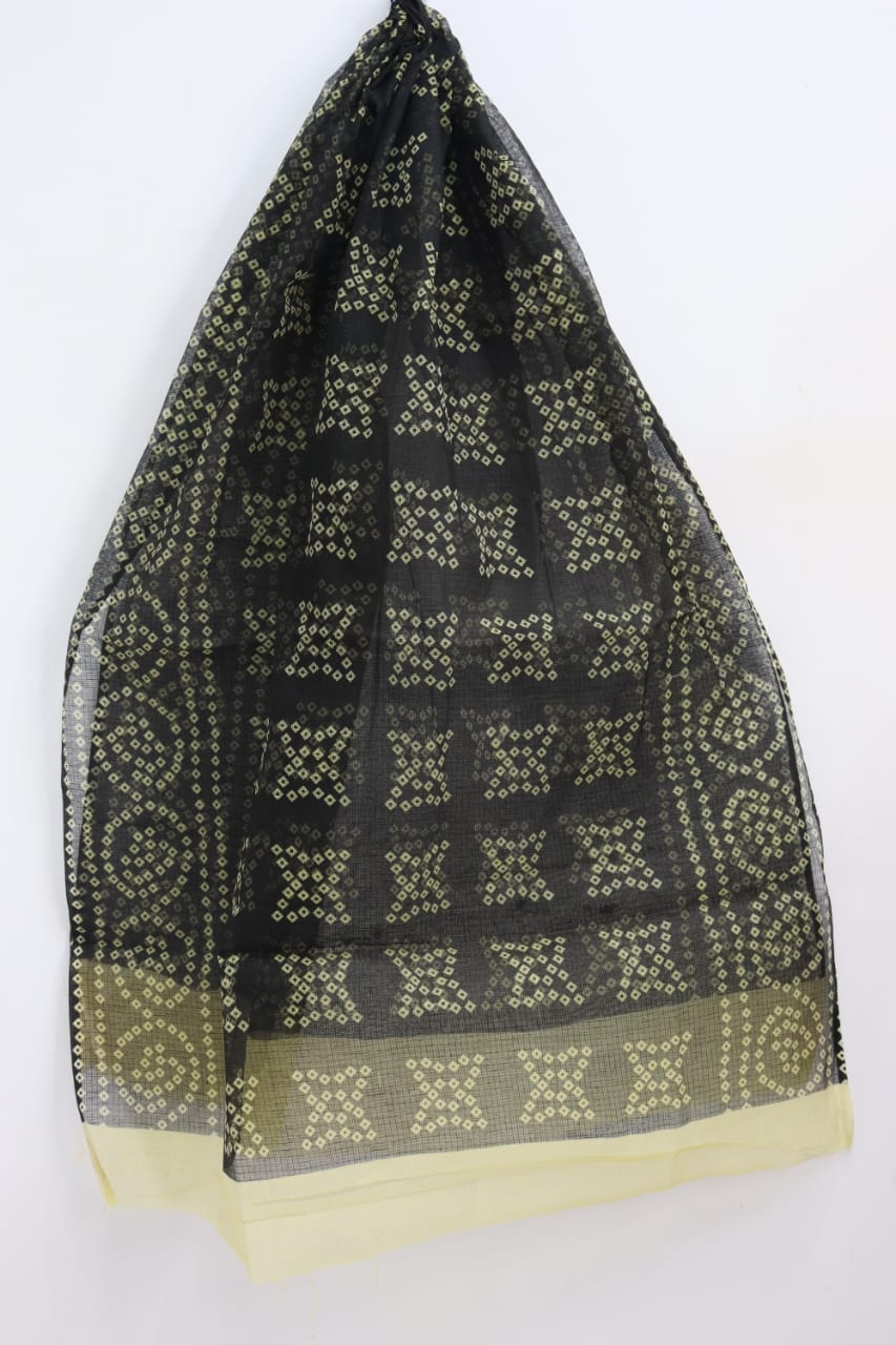 Elegant Black Dot Kota Doria Dupatta
