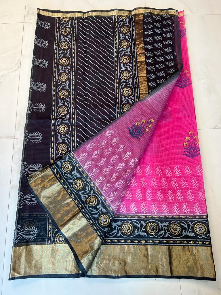PURE Kota Doria Hand lehariya Saree main image 0