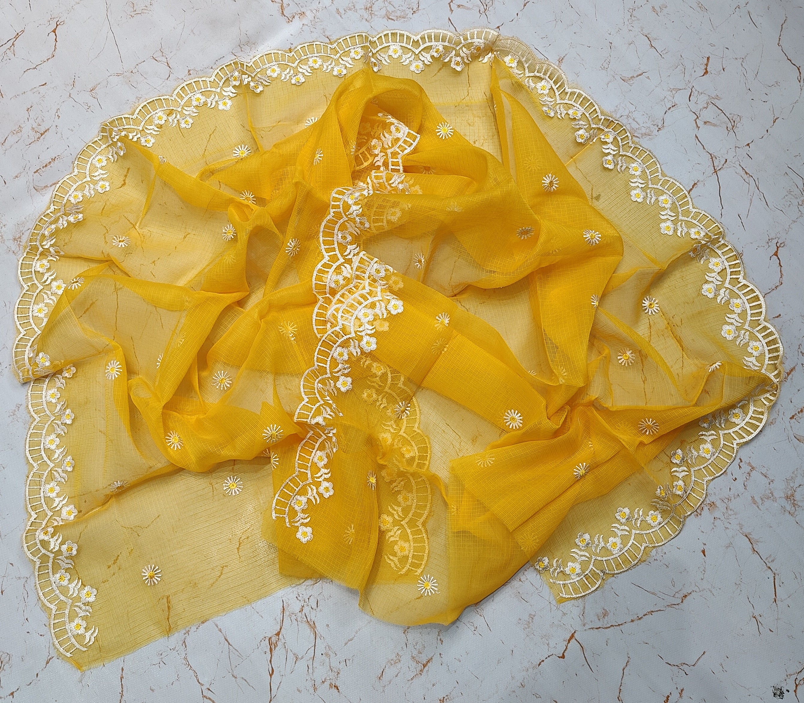 YELLOW KOTA DORIA DUPATTA