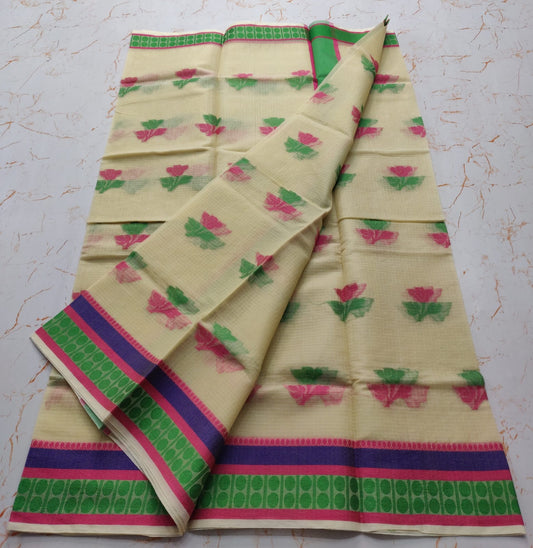 Kota Doria Cotton Saree With Blouse