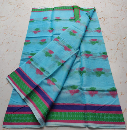 Kota Doria Cotton Saree With Blouse