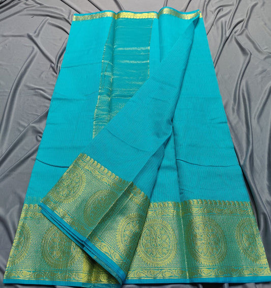 Kota Doria Cotton Saree With Blouse
