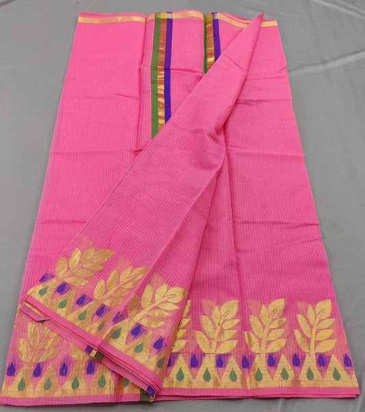 Kota Doria Cotton Saree With Blouse