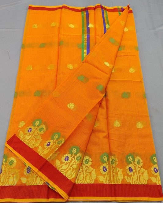 Kota Doria Cotton Saree With Blouse
