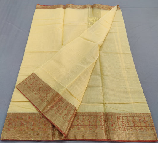 Kota Doria Cotton Saree With Blouse