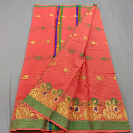 Kota Doria Cotton Saree With Blouse