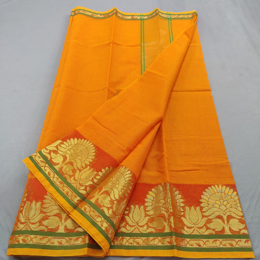 Kota Doria Cotton Saree With Blouse