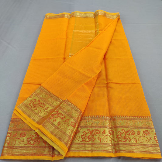 Kota Doria Cotton Saree With Blouse