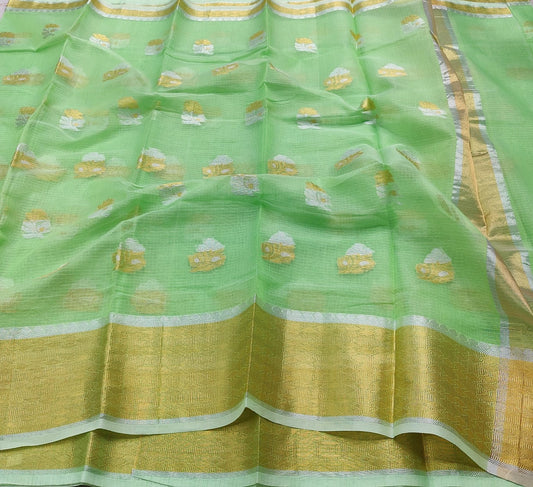 Kota Doria Cotton Saree With Blouse