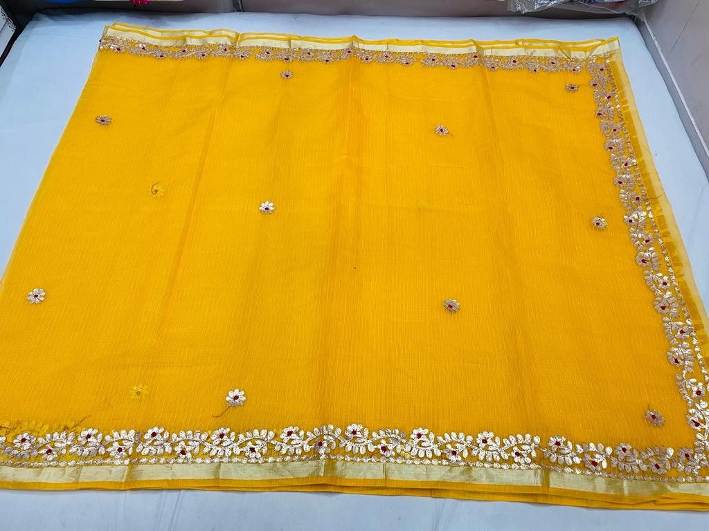 Yellow Gota Patti Saree