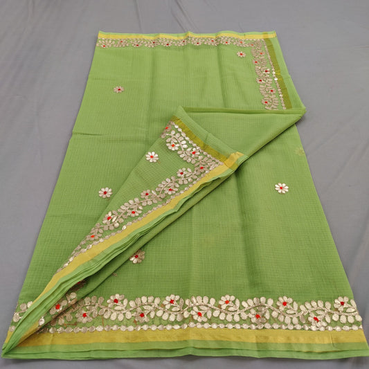 Green Gota Patti Saree