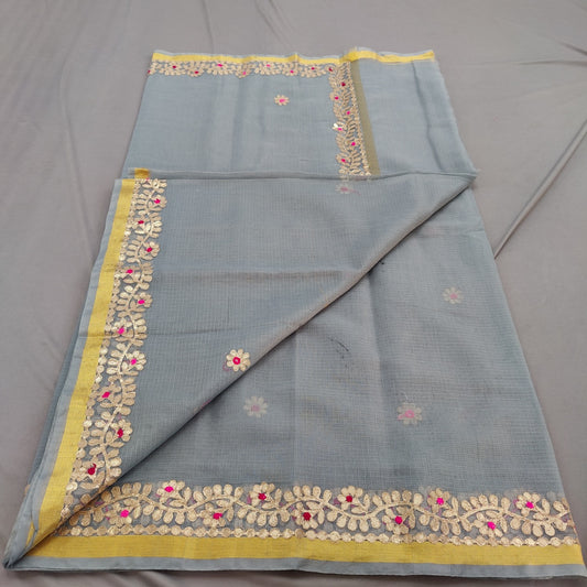 Grey Gota Patti Saree