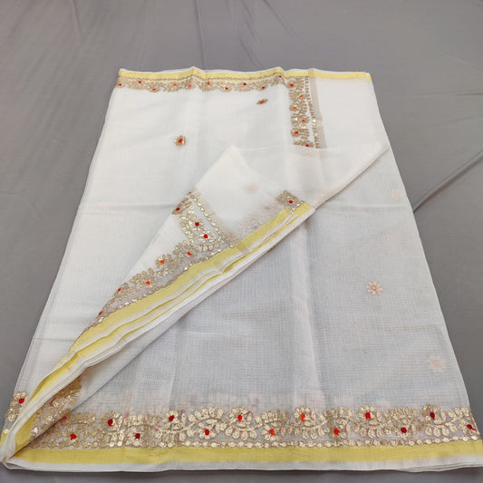 White Gota Patti Saree