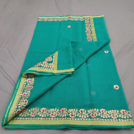 Sea Green Gota Patti Saree