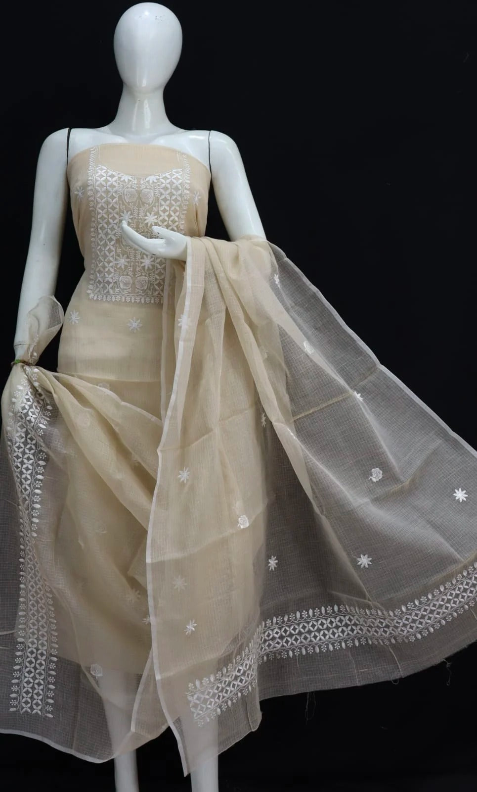 Kota Doria Embroidery Suits/ Dress Material
