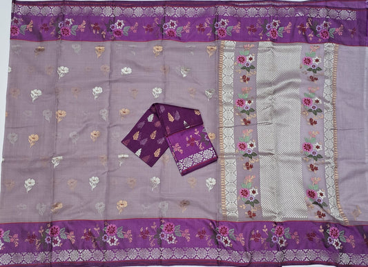 Pure Zari Kota Doria Handloom Saree