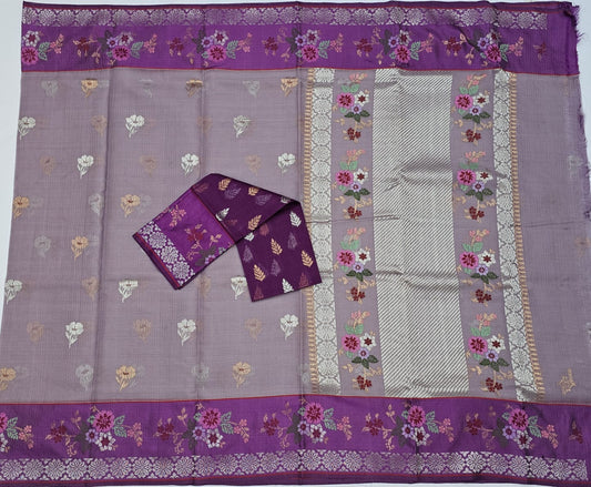 Pure Zari Kota Doria Handloom Saree
