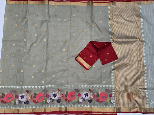 Pure Zari Kota Doria Handloom Saree