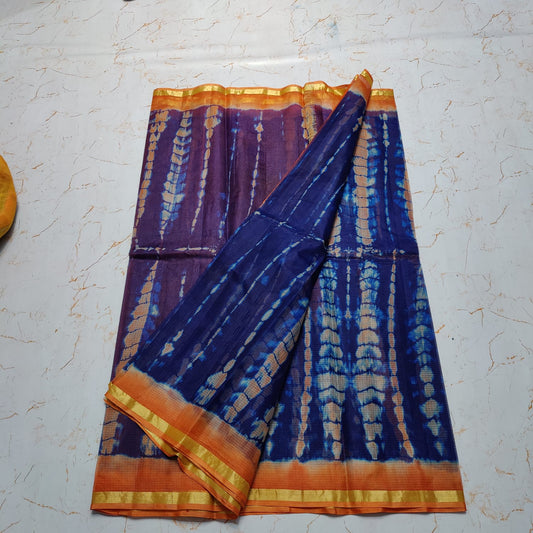 Pure Kota Doria Silk Saree Shibori Work