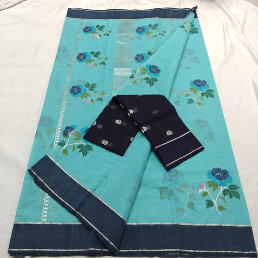 Pure Zari Kota Doria Handloom Saree